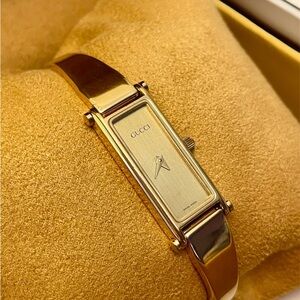 Gucci Women's Gold Rectangular Bangle Watch